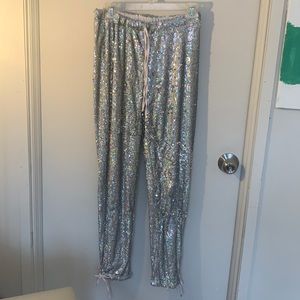 Simona-a silver sequin pants. Size small